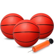 7 Inch Mini Basketballs, 3 Pack 7" Basketball Set with Pump Durable 7", Red