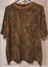 Vintage Camouflage T Shirt (2XL) Trebark Pattern Camo Pocket Tee USA Made ACE