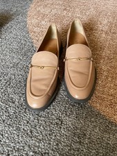Franco Sarto Women's 7.5 taupe leather loafers preppy, travel, quiet luxury