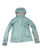 Mountain Hardware Woman’s Size Small Arctic Blue Raincoat Excellent Condition