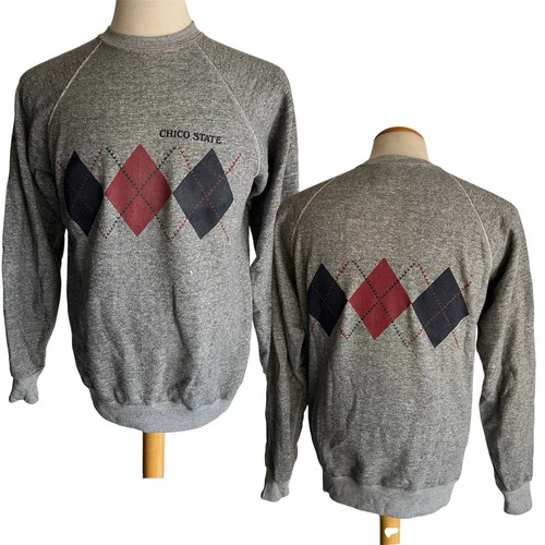 CHICO STATE UNIVERSITY Vintage 70s California State Crewneck Sweatshirt Sz Large
