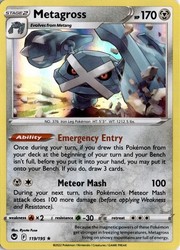 Metagross 119/195 Silver Tempest Holo Rare