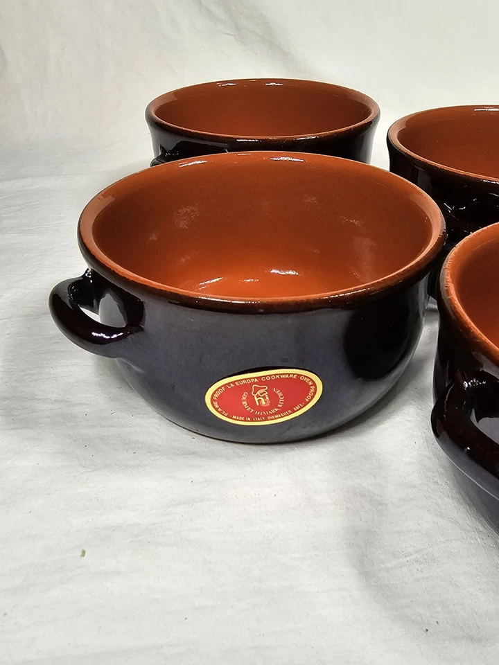 VINTAGE LA EUROPA HI MARK Set Of 4 TERRACOTTA ITALY Bowls - Image 4 of 4