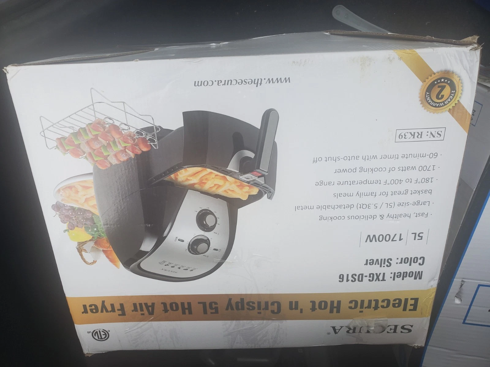 Electric Hot and Crisp 5L Hot airfryer
Opens in a new window or tab