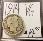 1914 Barber Silver Quarter VG! ENN Coins
