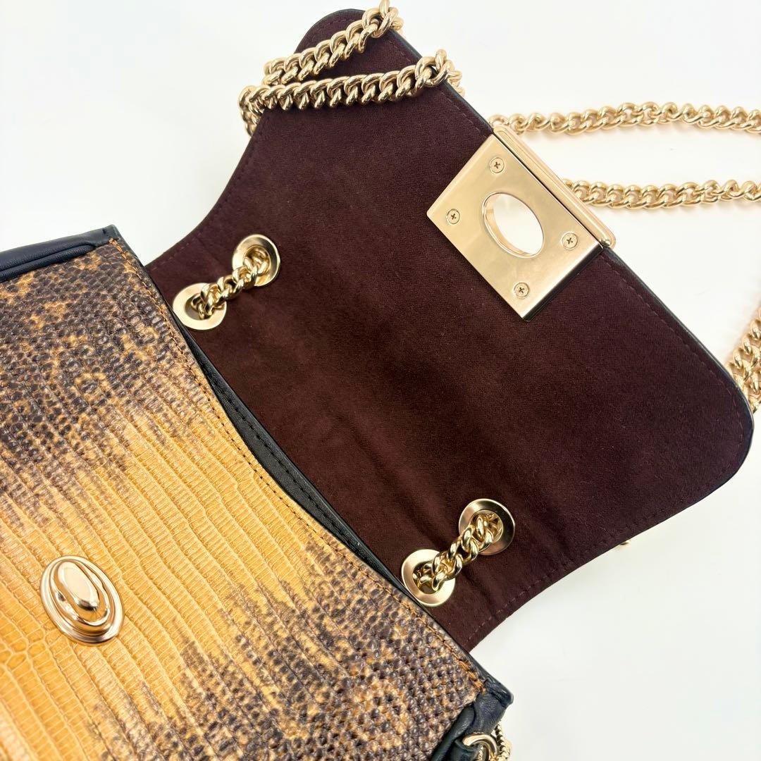 COACH Python Embossed Leather Shoulder Bag Brown … - image 24