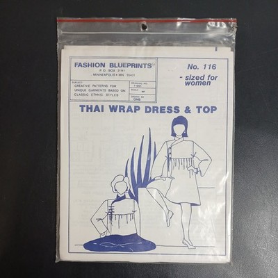 Fashion Blueprints 116 Thai Wrap Dress Or Top Small-med-large VTG 1982 Uncut