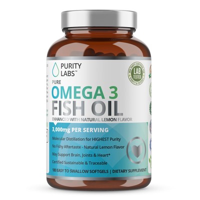 Omega 3 Fish Oil 3000mg   DHA & EPA Omega 3 Fatty Acid Supplements to Support...