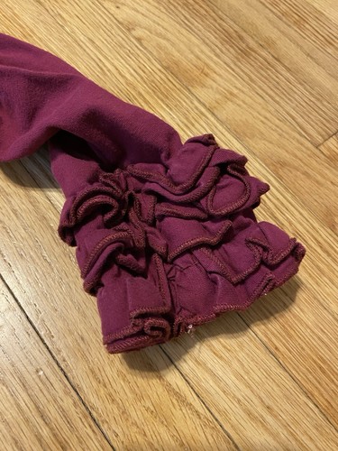 Girl 10 Thanksgiving Turkey 3/4 Ruffle Sleeve Pullover Short - Picture 3 of 5