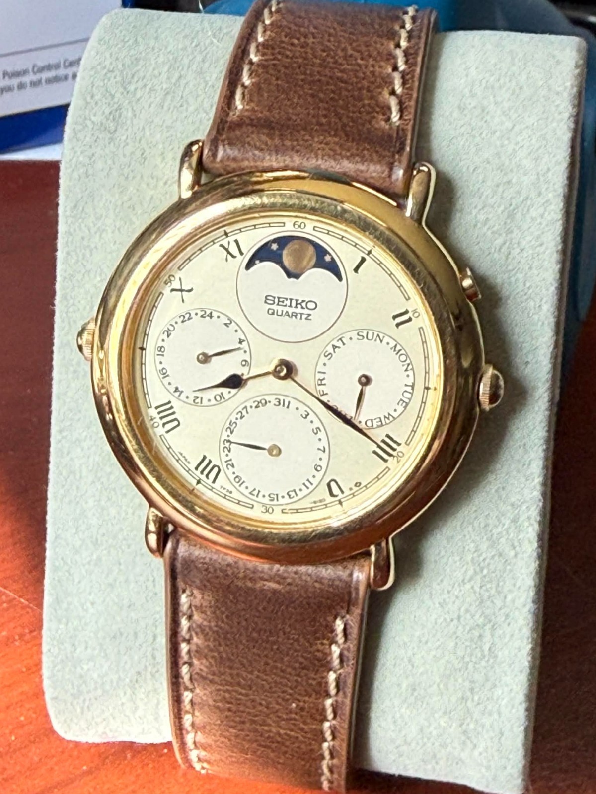 Seiko Multi-function Moonphase Quartz 7F38-6140 - image 1