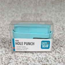 Pen+Gear Mini Hole Punch 10-Sheet Capacity 1/4-Inch Holes Removable Tray