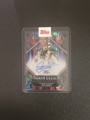 2026 WWE Topps Chrome Sapphire Cody Rhodes Main Event Black Auto /10