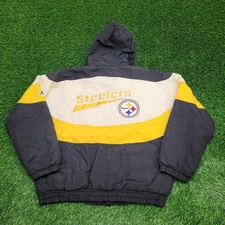 Vintage Pittsburgh Steelers Windbreaker Jacket Large 26x26 Baggy Apex-One