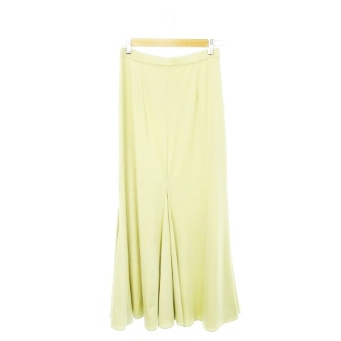Clane Womens Mermaid Skirt Long Stretch Hem in Yellow Green Lime Size 2M