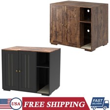 Large Hidden Cat Litter Box Enclosure with Power Outlet Cat House Furniture