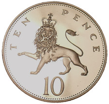 Great Britain 10 Pence, 1984 Proof~Crowned Lion~Only 107,000 Minted~Free Ship