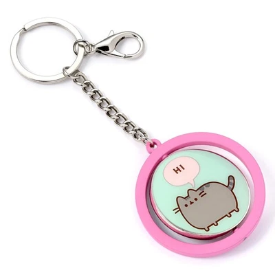 THE CARAT SHOP Pusheen The Cat Schlüsselanhänger mit Aufschrift "Hi, Bye drehend", Rosa und Bla