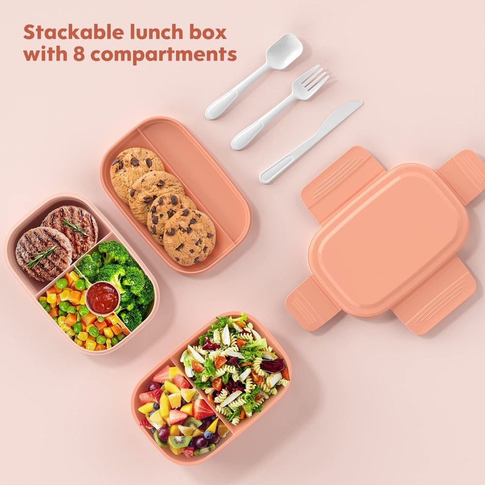Stackable 3-Tier Bento Lunch Box for Adults and Kids