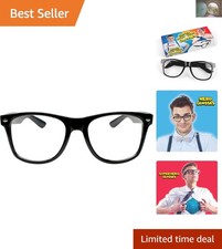 Classic Black Fake Glasses - Unisex Superhero Eyewear for Cosplay Adventures