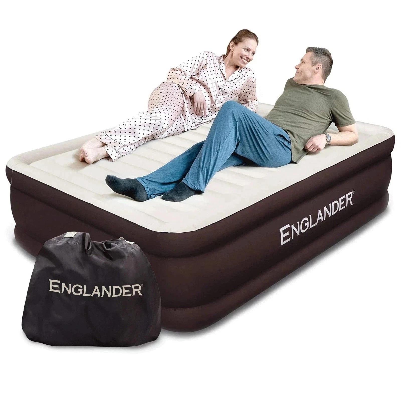 Englander Air Mattress w/Built-in Pump, California King - Brown - Double High