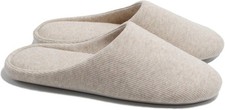 BRAND NEW Memory Foam Slip-on Women's Slippers Size L Beige Collon Sealed