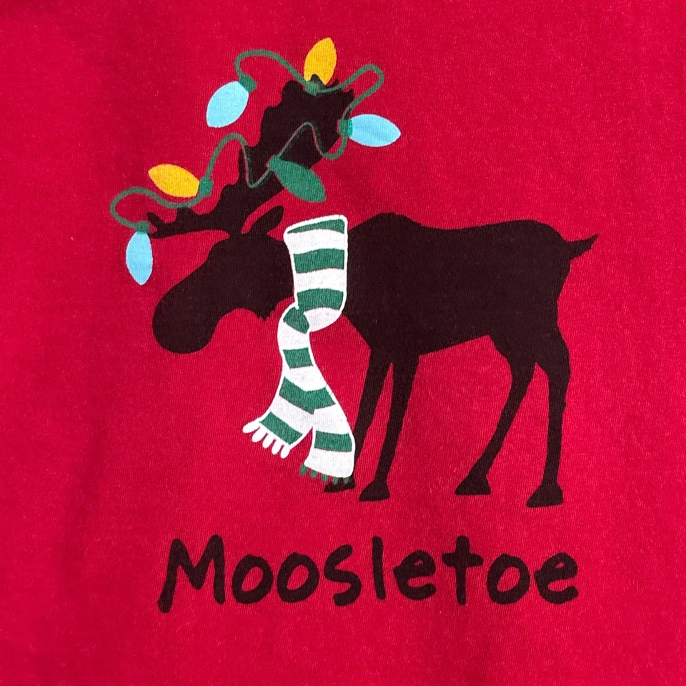 Lazy One XL Red Moose Moosletoe Holiday Christmas Family Pajamas PJs Sleep Funny - Image 2 of 4