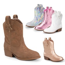 Kids Girls Cowgirl Boots Cowboy Boots Retro Western Boots Mid Calf Riding Boots