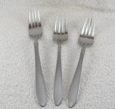 Simba Dinner & Salad Fork Lot Oneida 18/0 Frosted Stainless Flatware China