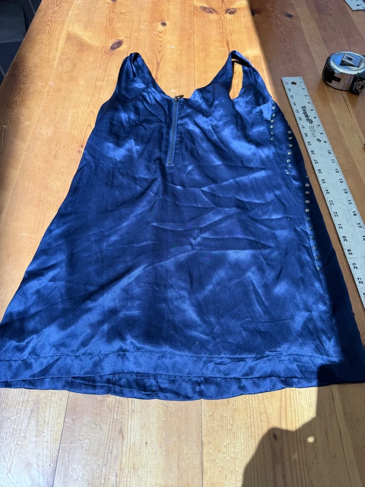 Blusa sin mangas transparente formal 100 % seda Twenty One con lentejuelas, pequeña f15 Foto 2 de 4