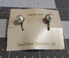 Vintage Carol-Jane Creations Faux Pearl Pierced Look Earrings