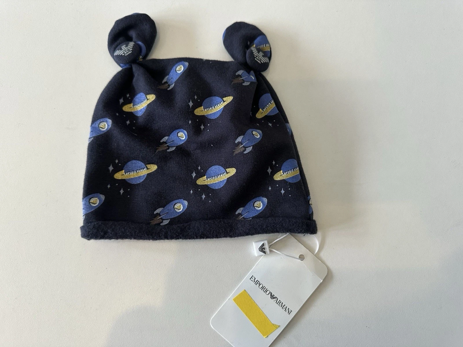 Emporio Armani Baby Cotton Jersey Space Hat Unisex New Born 1-3M Small RRP £45
Opens in a new window