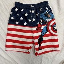 Marvel Avengers Captain America Swim Trunks Boy  s 8