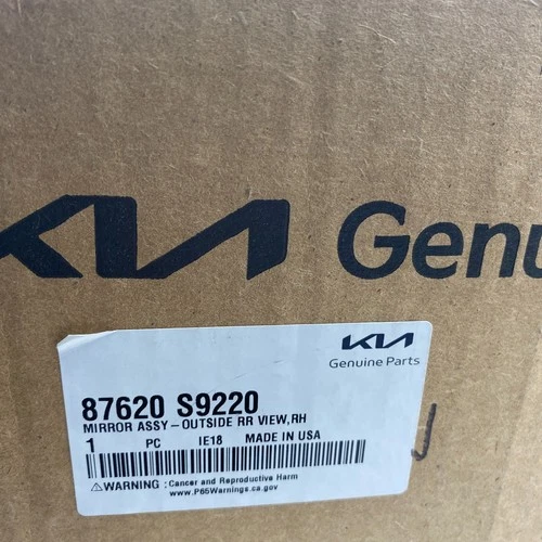 KIA GENUINE PARTS 87620-S9220 MIRROR ASSEMBLY, OUTSIDE REAR WIEV, RH 87620S9220