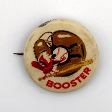 1950s St Louis Cardinals Booster Pin PM10 Baseball Catcher Mitt Celluloid Button
