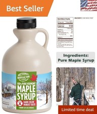Pure Vermont Grade A Dark Maple Syrup - 32 Oz All Natural Robust Flavor