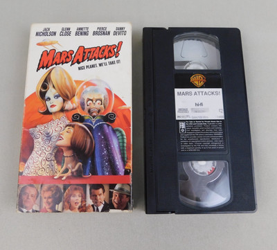 Vintage Mars Attacks! 1997 VHS Jack Nicholson Glenn Close Danny DeVito