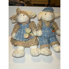 Dan Dee Collector's Choice Set of 2 Plush Lambs Easter Spring Barnyard Animals
