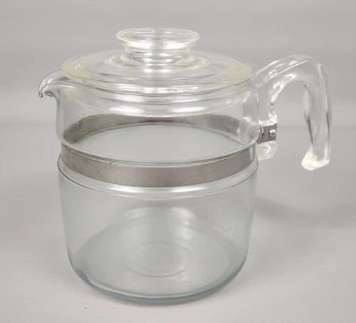VTG PYREX Flameware Glass Percolator 6 Cup Coffee Pot (Pot & Lid Only) 7756