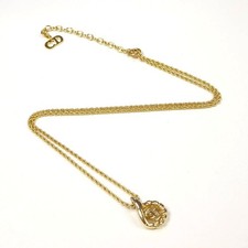 Christian Dior Gold Plated CD Logo Chain Necklace F181