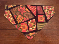 Over the Collar Style Dog Bandana - Fall style pumpkin material