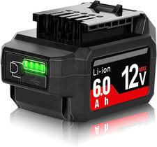 With USB-A Port 12V Battery for SKIL Pwrcore 12 6.0Ah Lithium Battery with Pw