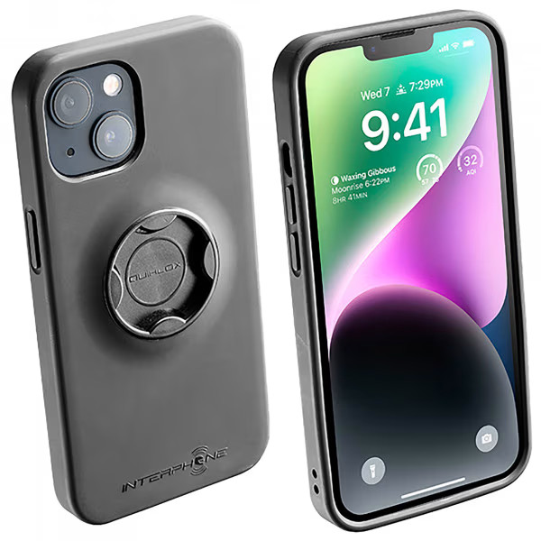 Interphone Motorcycle Motorbike Quiklox iPhone 14 Protective Case - Black