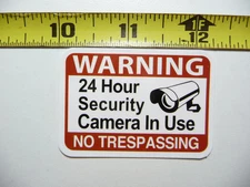 24 HOUR SECURITY CAMERA NO TRESPASSING SMALL STICKER DECAL FUNNY NOVELTY