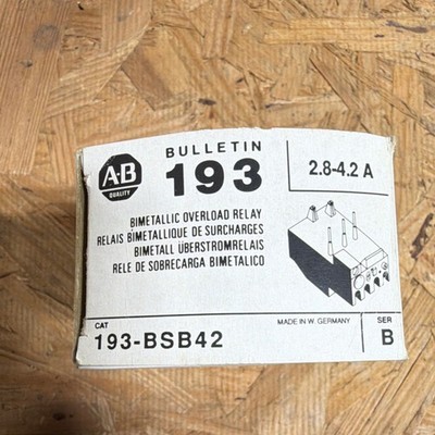 Allen-Bradley Bimetallic Overload Relay 193-BSB42 2.8-4.2A Industrial