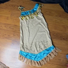 Disney Store Kids Costume Dress Pocahontas Vintage Native American Princess 9 10