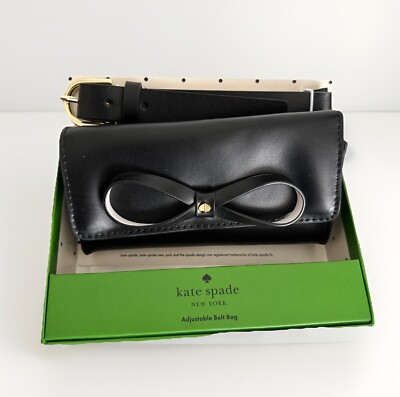 Kate Spade New York Bow Belt Bag ~ Black Leather ~ Size S/M  display picture 1