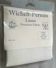 Wichelt Permin Premium Linen Cross Stitch Fabric 18" x 27" Ivory 28 Count …
