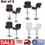 set of 2 bar stool pu leather modern hydraulic swivel dinning chair furniture
