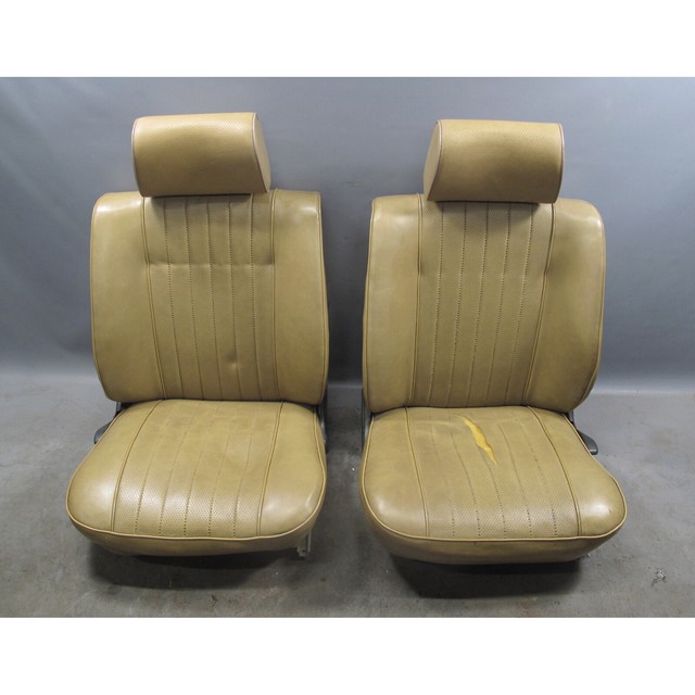 1983 BMW E21 3series Front Seat Pair Left Right Nylon Black Vinyl OEM