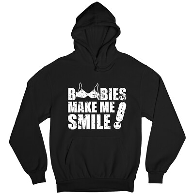 Lustiger Hoodie Boobies Make Me Smile Titten unhöflich sarkastisch Geburtstagsgeschenk Kapuzenoberteil